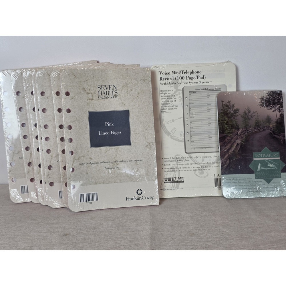 Franklin Covey 5.5" x 8.5" Planner Pages Classic 7 Holes Lot Of 10 Sealed